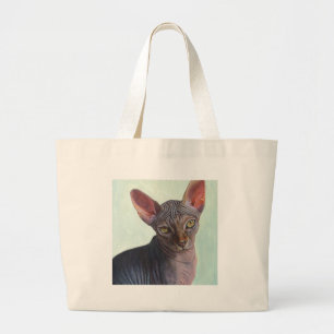 Sphynxのスフィンクス猫猫Sunitha ラージトートバッグ