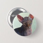 Sphynxのスフィンクス猫猫Sunitha 缶バッジ (正面&裏面)