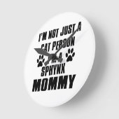 Sphynxのワイシャツ猫のデザイン ラウンド壁時計 (傾斜)