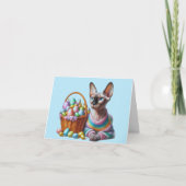 Sphynxイースターダウンロード可能グリーティングカード カード (正面)