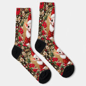 Sphynxキャットサンタ小妖精や小人クリスマスクルーソックス ソックス (右)