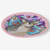 Sphynxキャットフェアリーエンジェルフローラアートクラフトパーティー ペーパープレート (アングル)