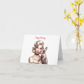 Sphynxネコ誕生日カード カード (黄色い花)