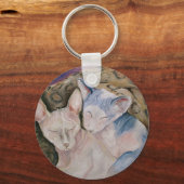 Sphynxヘアレス猫ちゃんキーチェーン「ザ・カップル」 キーホルダー (正面)