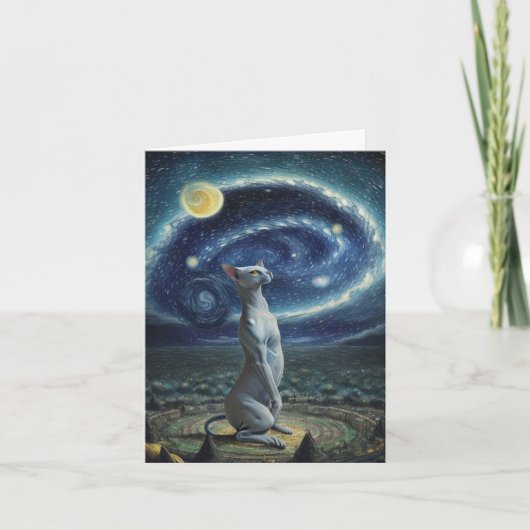 Sphynx任意の大事な行事グリーティングカード サンキューカード (正面)