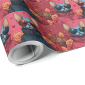 Sphynx猫とハートバラバレンタインデー ラッピングペーパー (ロールコーナー)