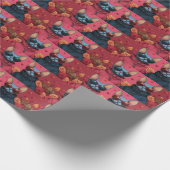 Sphynx猫とハートバラバレンタインデー ラッピングペーパー (角)