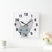 Sphynx猫の壁時計 スクエア壁時計 (ホーム)