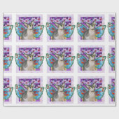 Sphynx猫の妖精の天使の花の芸術の技術の白 ラッピングペーパー (フラット)