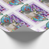 Sphynx猫の妖精の天使の花の芸術の技術の白 ラッピングペーパー (角)