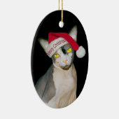 Sphynx猫の忍者のサンタのクリスマス セラミックオーナメント (右)