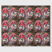 Sphynx猫の忍者のサンタのクリスマス ラッピングペーパー (フラット)