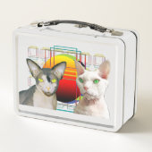 Sphynx猫の忍者のデボンのレックスキャスパー メタルランチボックス (裏面)