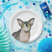 Sphynx猫の忍者のレックス猫猫のパーティーの白 ペーパープレート (パーティー)