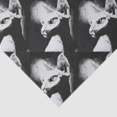 Sphynx猫の毛のない子猫ペット白黒の芸術 薄葉紙 (詳細)