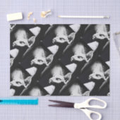 Sphynx猫の毛のない子猫ペット白黒の芸術 薄葉紙 (クラフト)