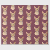 Sphynx猫の水彩画のポートレート ラッピングペーパー (フラット)