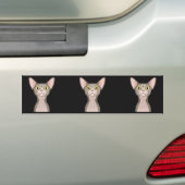 Sphynx猫の漫画(二色) バンパーステッカー (車上)