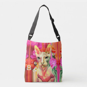 Sphynx猫の花の妖精 クロスボディバッグ