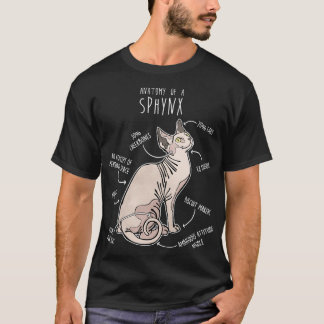 Sphynx猫の解剖学1 Tシャツ