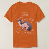 Sphynx猫の解剖学2 Tシャツ (デザイン正面)