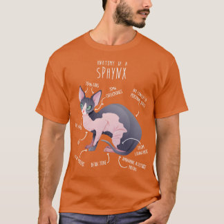 Sphynx猫の解剖学2 Tシャツ