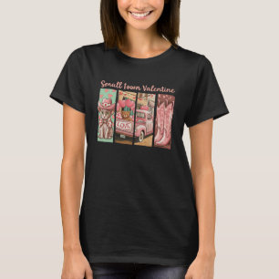 Sphynx猫ピンクヴィンテージトラックバレンタインハート Tシャツ