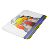 Sphynx猫レックス猫による幾何学的で熱狂するな猫のデザイン バスマット (アングル)