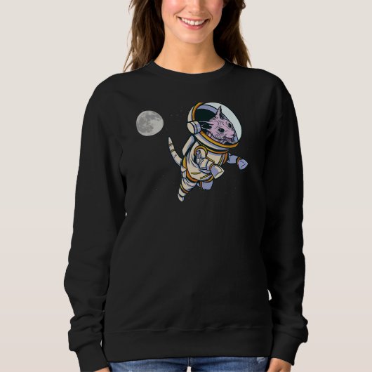 Sphynx猫宇宙飛行士宇宙猫空間スタイル スウェットシャツ (正面)