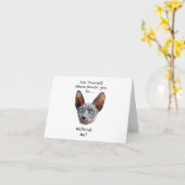 Sphynx猫手描きデジタルアート カード (黄色い花)