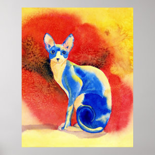 Sphynx猫#1のプリント ポスター