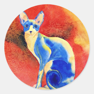 Sphynx猫#1の円形のステッカー ラウンドシール