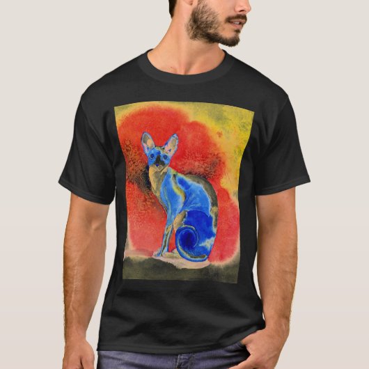 Sphynx猫#1の暗闇のTシャツ Tシャツ (正面)