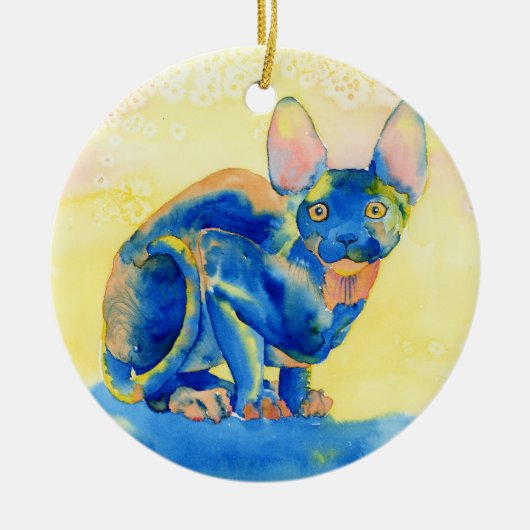 Sphynx猫#1 セラミックオーナメント (正面)