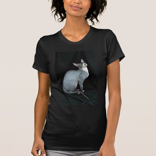 Sphynx、黒及び白 Tシャツ (正面)