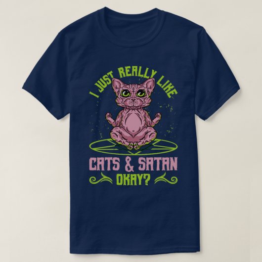 Sphynx Catオカルト猫とSataが大好き Tシャツ (デザイン正面)