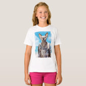 Sphynx cat.観光客。 tシャツ (正面フル)