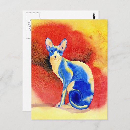 Sphynx Cat #1はがき ポストカード (正面/裏面)