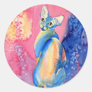 Sphynx Cat #2スタンプ ラウンドシール