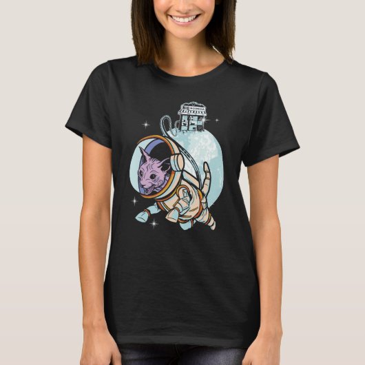 Sphynx Cat Astronaut Space Galaxy Cats Owner Tシャツ (正面)