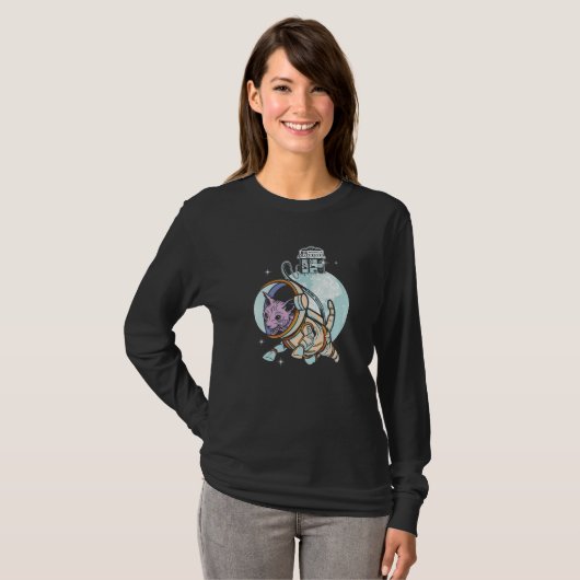 Sphynx Cat Astronaut Space Galaxy Cats Owner Tシャツ (正面フル)