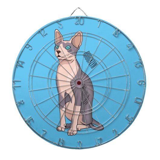 Sphynx cat cartoon illustration  ダーツボード (正面)
