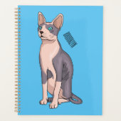 Sphynx cat cartoon illustration プランナー手帳 (正面)