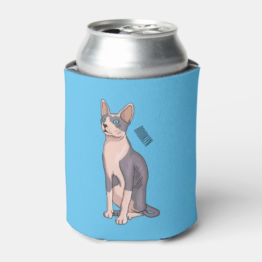 Sphynx cat cartoon illustration 缶クーラー (缶正面)