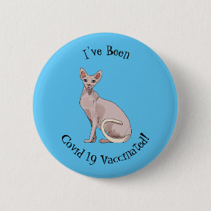 Sphynx cat cartoon illustration 缶バッジ
