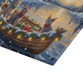 Sphynx Cat Christmas Boat Holiday カッティングボード (角)