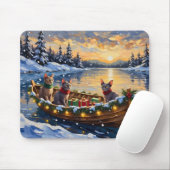 Sphynx Cat Christmas Boat Holiday マウスパッド (マウス)