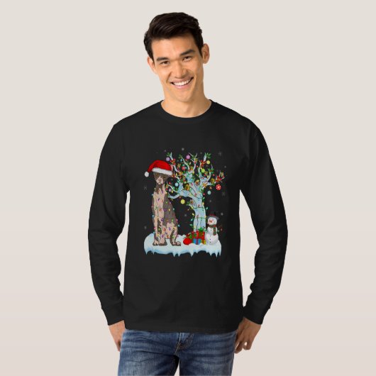 Sphynx Cat Christmas Light Santas Hat Snowman Matc Tシャツ (正面フル)