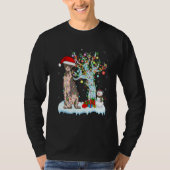 Sphynx Cat Christmas Light Santas Hat Snowman Matc Tシャツ (正面)