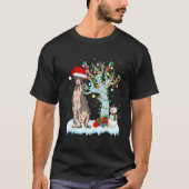 Sphynx Cat Christmas Light Santas Hat Snowman Matc Tシャツ (正面)